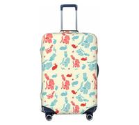 Uusnwaa Copertura lavabile con stampa di coniglio mago, protezione per valigia alla moda, antipolvere, anti-graffio, custodia da viaggio, Nero , L
