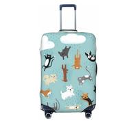 Uusnwaa Copertura lavabile per valigie che piove con gatti e cani, alla moda, antipolvere, antigraffio, per valigie da viaggio, Nero , S