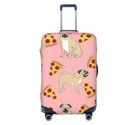 Uusnwaa Copertura lavabile per valigie con carlino e pizza, protezione per valigie da viaggio, antipolvere, antigraffio, Nero , L