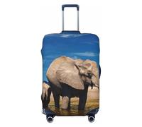 Uusnwaa Copertura lavabile per valigie con grandi orecchie e elefante, alla moda, antipolvere, antigraffio, da viaggio, Nero , S
