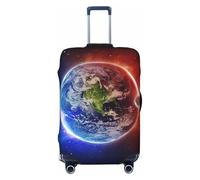 Uusnwaa Copertura lavabile per valigie, con stampa di pianeta e pianeta terra, alla moda, antipolvere, anti-graffio, custodia per valigie da viaggio, Nero , XL