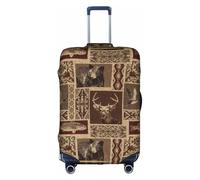 Uusnwaa Copertura per bagagli da viaggio con stampa di alci, orso, cervo, lavabile, con cerniera nascosta, accessori essenziali da viaggio, bianco, S