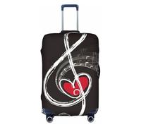 Uusnwaa Copertura per bagagli lavabile con cerniera nascosta, accessori essenziali da viaggio con stampa di simboli musicali e amore, bianco, S