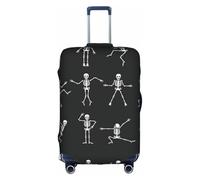 Uusnwaa Copertura per bagagli lavabile con cerniera nascosta, accessori essenziali da viaggio con stampa scheletro che balla, accessori essenziali da viaggio, bianco, S