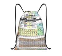 Uusnwaa Coulisse Tavola periodica degli elementi Stampa Zaino String Bag Sackpack Cinch Resistente all'acqua Per Palestra Shopping Sport Yoga, Nero , M, Zaino da viaggio