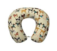 Uusnwaa Cuscino da viaggio con stampa di cani da segugio,Cuscino per il collo a forma di U in memory foam,Cuscino portatile per il collo per aereo, auto, ufficio