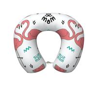 Uusnwaa Cuscino da viaggio con stampa fenicottero, cuscino a forma di U in memory foam, cuscino portatile per il collo per aereo, auto, ufficio