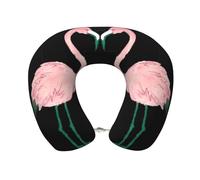 Uusnwaa Cuscino da viaggio dipinto a mano con fenicottero, cuscino da collo a forma di U in memory foam, cuscino portatile per il collo per aereo, auto, ufficio