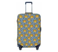 Uusnwaa Custodia lavabile per valigia, con stampa di leone, testa di leone, per bambini, colore blu, alla moda, antipolvere, antigraffio, custodia per valigie da viaggio, Nero , XL