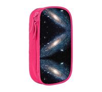 Uusnwaa Custodia per matite con stampa dello spazio esterno e stelle, in tessuto Oxford, con scomparti, multifunzione, rosa, taglia unica, Astuccio per trucchi