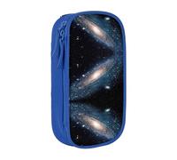 Uusnwaa Custodia per matite con stampa dello spazio esterno e stelle, in tessuto Oxford, con scomparti, multifunzione, Blu, taglia unica, Astuccio per trucchi
