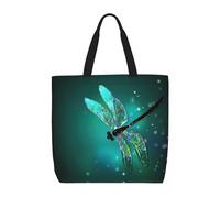 Uusnwaa Galaxy Animal Dragonfly Print Tote Bag per le donne, borsa a tracolla, borsa per la spesa riutilizzabile, chiusura superiore con cerniera, elementi essenziali quotidiani