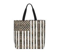 Uusnwaa Interstellar - Borsa tote da donna, con stampa mimetica con bandiera americana, borsa a tracolla, borsa per la spesa riutilizzabile, chiusura superiore con cerniera, essenziale per tutti i