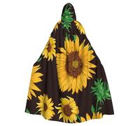 Uusnwaa Mantello con cappuccio, bellissimo girasole, mantello con cappuccio, mantello medievale rinascimentale, per uomo e donna, costume per Halloween e cosplay