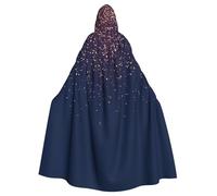 Uusnwaa Mantello con cappuccio blu navy cielo e stelle, mantello con cappuccio medievale rinascimentale mantello per uomo e donna costume cosplay di Halloween