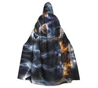 Uusnwaa Mantello con cappuccio con stampa cielo stellato, mantello con cappuccio medievale rinascimentale mantello per uomo e donna costume cosplay di Halloween