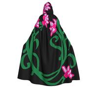 Uusnwaa Mantello con cappuccio con stampa di fiori di loto Namaste, mantello con cappuccio medievale rinascimentale, mantello per uomo e donna, costume per Halloween e cosplay