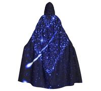 Uusnwaa Mantello con cappuccio con stampa di stelle cadenti e cuore, mantello con cappuccio, mantello medievale rinascimentale, per uomini e donne, costume per Halloween e cosplay