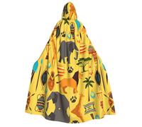 Uusnwaa Mantello con cappuccio unisex per adulti, con stampa di elefanti africani, mantello per Halloween, Natale, feste