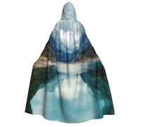 Uusnwaa Mantello con cappuccio unisex per adulti, con stampa di paesaggi naturali di montagna, mantello con cappuccio per Halloween, costume natalizio per feste