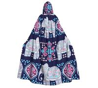 Uusnwaa Mantello con cappuccio unisex per adulti, con stampa elefante, mantello per Halloween, Natale, costume da festa