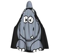 Uusnwaa Mantello con cappuccio unisex per adulti, con stampa ippopotamo, mantello con cappuccio, mantello per Halloween, Natale, costume da festa