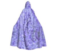Uusnwaa Mantello con cappuccio viola lavanda colorato fiori stampati, mantello con cappuccio medievale rinascimentale mantello per uomo e donna Halloween Cosplay costume
