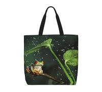 Uusnwaa Peace Tree Frog Print Tote Bags per donne, borsa a tracolla, borsa per la spesa riutilizzabile, chiusura superiore con cerniera, elementi essenziali quotidiani