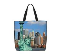 Uusnwaa Statua della libertà a New York stampa tote bag per le donne, borsa a tracolla, borsa della spesa riutilizzabile, chiusura superiore con cerniera, essenziale quotidiano
