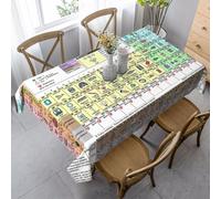 Uusnwaa Tovaglia rettangolare con stampa periodica degli elementi, 89 x 140 cm, resistente alle pieghe e alle macchie, lavabile, per pranzo/festa/casa