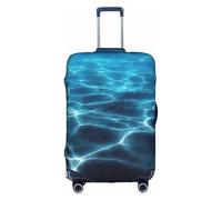 Uusnwaa Travel Blue Deep Ocean - Copertura per valigia, lavabile, con cerniera nascosta, accessori essenziali da viaggio, bianco, S