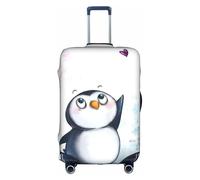 Uusnwaa Travel I Love Penguins, copertura per valigia, lavabile, con cerniera nascosta, accessori essenziali da viaggio, bianco, L