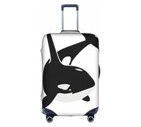 Uusnwaa Travel Killer Whale Delphin Ocean Print Copertura per valigia lavabile con cerniera nascosta, accessori essenziali da viaggio, bianco, S