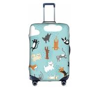 Uusnwaa Travel Raining - Copertura per bagagli con stampa di cani e gatti, lavabile, con cerniera nascosta, accessori essenziali da viaggio, bianco, M