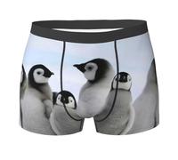 Uusnwaa Uomini Giovani Pinguini Con Stampa Neve Biancheria Intima Boxer Briefs,Biancheria intima Ultra Comfortsoft Uomo,Mutande elastiche traspiranti, Nero , XXL Plus