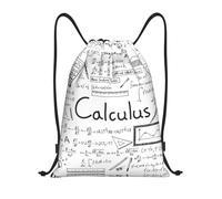 Uusnwaa Zaino con coulisse per matematica, geometria, g alcolo, borsa a tracolla, resistente all'acqua, per palestra, shopping, sport, yoga, Nero , M, Zaino da viaggio
