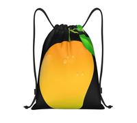Uusnwaa Zaino con coulisse, stampa mango, borsa a tracolla, resistente all'acqua, per palestra, shopping, sport, yoga, Nero , S, Zaino da viaggio