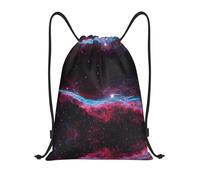 Uusnwaa Zaino con coulisse Universo Galaxy Print String Bag Sackpack Cinch resistente all'acqua per palestra shopping sport yoga, Nero , M, Zaino da viaggio