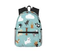 Uusnwaa Zaino leggero per computer portatile con stampa di cani e gatti che piovono, per uomini e donne, resistente all'acqua, per scuola, università, lavoro, viaggi