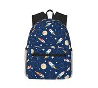 Uusnwaa Zaino leggero per computer portatile con stampa di razzi nello spazio, per uomini e donne, resistente all'acqua, per scuola, università, lavoro, viaggi