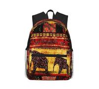 Uusnwaa Zaino per computer portatile leggero con stampa patchwork elefante africano per uomo e donna, resistente all'acqua, per scuola, università, lavoro, viaggi