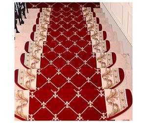 uutaoumee European Style Stair Stepping Mat,Self-adhesive Home Stair Mat,Anti-slip Mat,Solid Wood Staircase Carpet,Suitable For The Elderly,Children And Pets,I(5pc)-31.4¡Á9.4¡Á1.1in