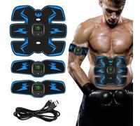 Uuxkgu EMS elettrostimolatore Muscolare,Cintura elettrostimolatore per Addominali,Addominali stimolatore,Allenatore Addominale,con Schermo LCD Allenatore Muscolare Portatile Ricaricabile USB Adatto-A