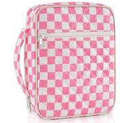 UUYUUY Custodia per la Bibbia da donna, grande, a scacchi, borsa organizer trapuntata per studio, accessori per il trasporto per ragazze, borsa tote portatile, regali cristiani