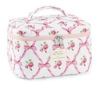 UUYUUY Trousse in cotone trapuntato, Bianco e rosa - 1 pezzo, Letteratura e Arte