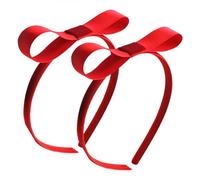UUYYEO 2 fasce per capelli rosse con fiocco, in tessuto, alla moda, con nodo, graziose fasce per capelli, accessori per capelli per ragazze e donne