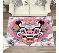 UUZEAI Tappeti orientali vintage con motivo a drago, per soggiorno, camera da letto, stile cinese, antiscivolo, lavabili, per bambini, 180x200cm