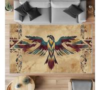 UUZEAI Tappeti tribali del sud-ovest, tappeti rustici con aquila da fattoria, grandi, lavabili, per soggiorno, camera da letto, zerbino antiscivolo, 50x140cm