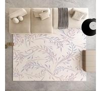 UUZEAI Tappeto lavabile Boho per soggiorno, semplice tappeto antiscivolo per interni con foglie di salice per camera da letto, cucina, tappetino sottile (60x90 cm)