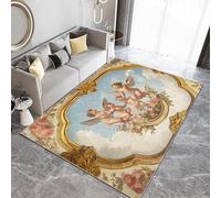 UUZEAI Tappeto lavabile per soggiorno, motivo retrò con angelo, arte romana antica, motivo 3D, morbido e antiscivolo, per camera da letto, cameretta dei bambini, 50x140cm
